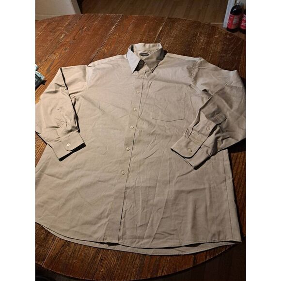 XL 17 32/33 Van Heusen Wrinkle Free Grey Long Sleeve Button Front Dress Shirt - Picture 1 of 2